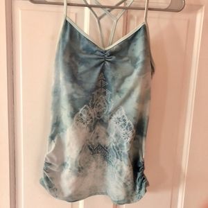 PrAna yoga workout tank S blue turquoise